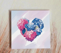Карточка Сердце (гортензия) K372