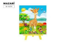 Алмазная мозаика 21*25 Жираф в саду (мольберт, частичная, стразы, стилус)