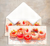 Конверт С самыми теплыми и нежными пожеланиями (пончики) Cn215