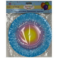 Тарелки бумажные Солнечный круг 18см 6шт 