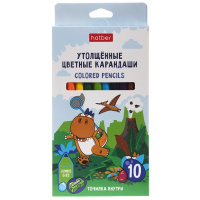 Карандаш 10 цв Hatber Диносад утолщенные с точилкой 091772