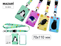 Бейдж вертикальный 70*110 Коты на шнурке М-4854