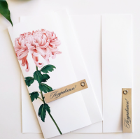 Конверт с держателем Поздравляем! (хризантема) КС 03