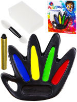 Набор аквагрима для детей 6цв карандаш 1шт, спонж 1шт, аппликатор 1шт ладошка