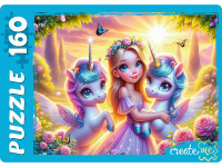 Пазлы 160 Принцесса с единорогами
