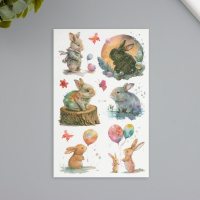 Татуировка на тело цветная фосфорная с блестками Кролик 7.5х12 см