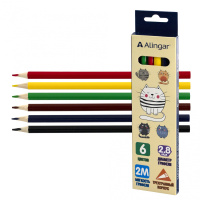 Карандаш 6 цв Alingar Котята 3-хгранные AL11074-6