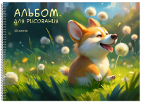 Альбом для рисования 40 л А4 гребень Щенок корги 120 гр/м2 АСЛ402643