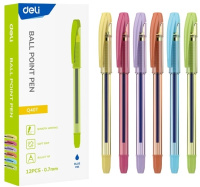 Ручка шарик Синяя 0,7мм Deli EQ40T резин. манжета чернила пониженной вязкости