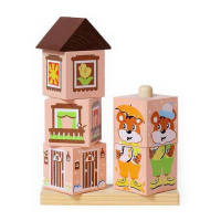 Кубики деревянные на Палочке Мишка