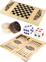 Нарды средние деревянные фишки 400х210