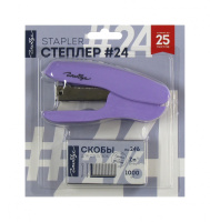 Степлер 24/6 25 л пластик Глобус+скобы СтС24/6б