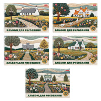 Альбом для рисования 32 л А4 гребень Тепло стежков 100 гр/м2 пластиковая обложка 086133