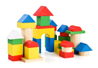 Конструктор томик Цветной деревянный 43 детали