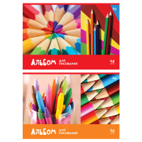 Альбом для рисования 40 л А4 скоба Рисуем карандашами 100 гр/м2 59522