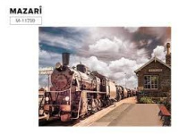 Алмазная мозаика 40*50 Поезд (холст на подрамнике, полная выкладка, круглые стразы)