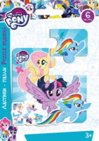 Ластик My Little Pony набор 6шт фигурный пазл