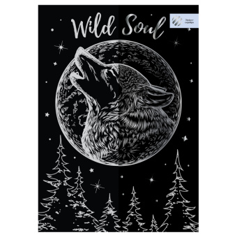 Гравюра большая серебро Волк GA4_48281