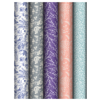 Бумага упаковочная Grace pattern 70*100 глянц 5 дизайнов 62820